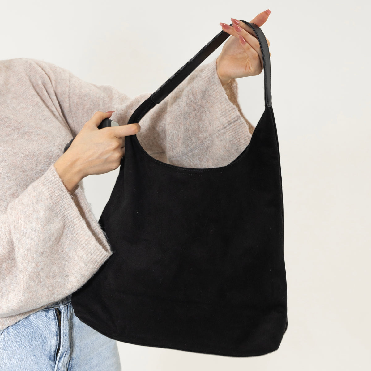 Siena | Suede hobo bag