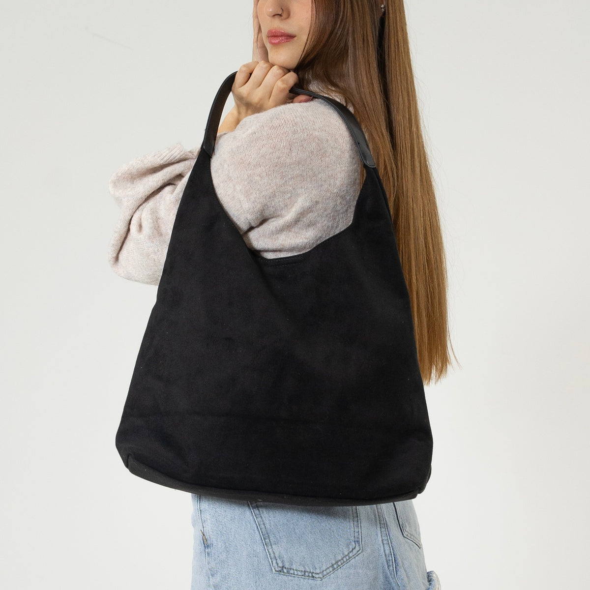 Siena | Suede hobo bag