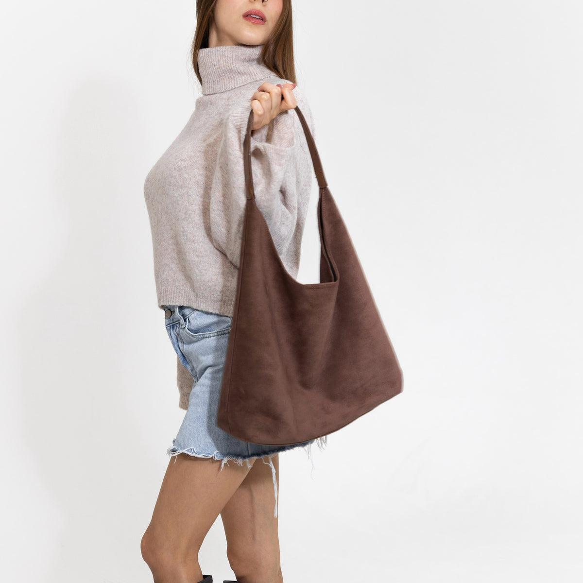 Siena | Suede hobo bag